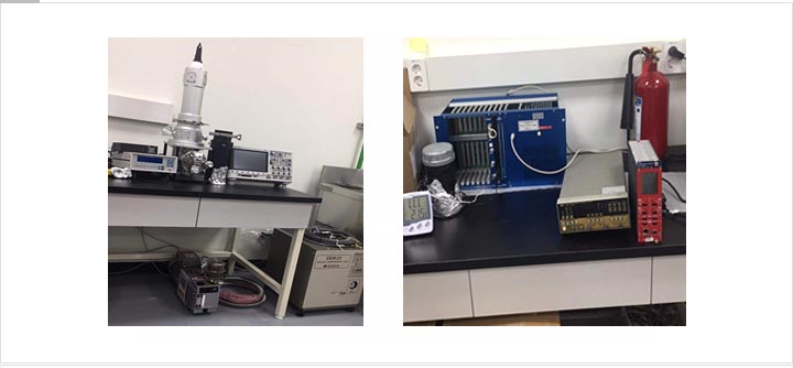 Figure 1. 4 K test setup at CUP, Cryostat (left) and DAQ (right).