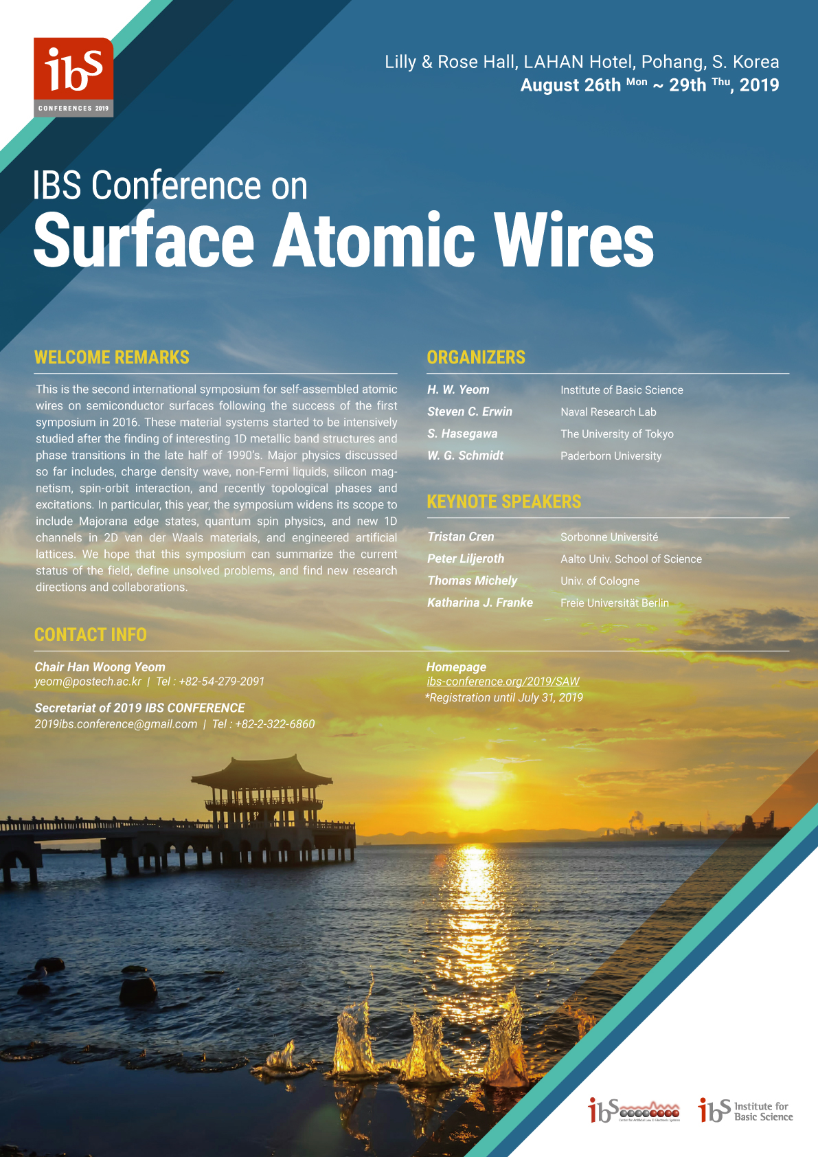 2019 IBS Conference on Surface Atomic Wires