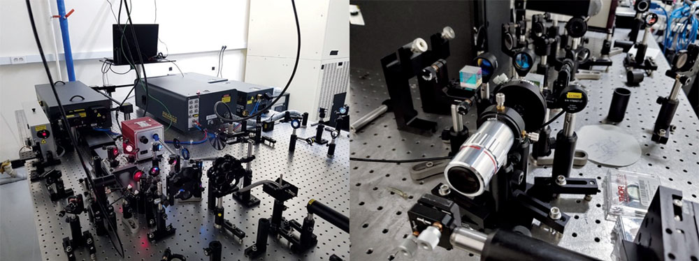 Figure 8. The femto-second laser systems and optics setups for time-resolved studies and non-linear optical experiments.
